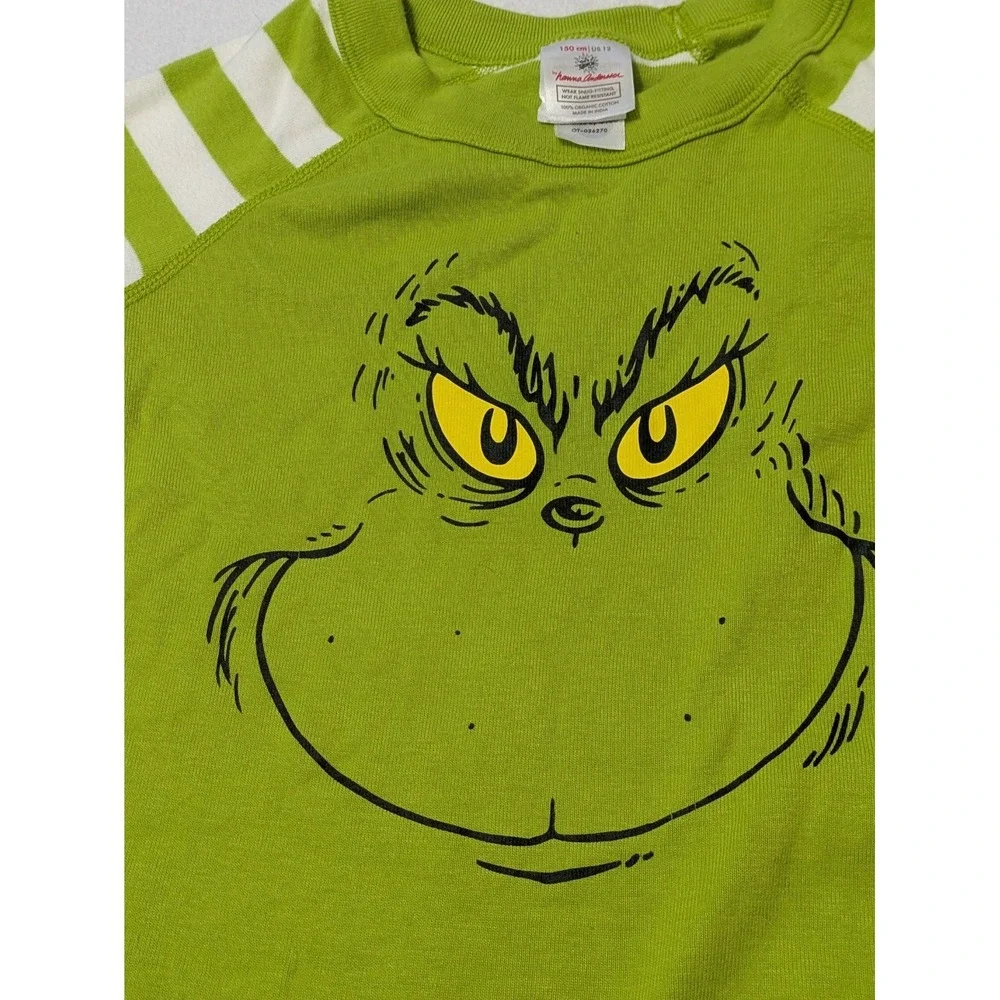 Hanna Andersson Dr. Seuss Grinch Long Sleeve Christmas Holiday Pajama Set Sz 12